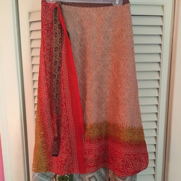 XS-XXL Vintage Long Boho Wrap-Skirt (Hand Sewn) - Picture 12 of 12